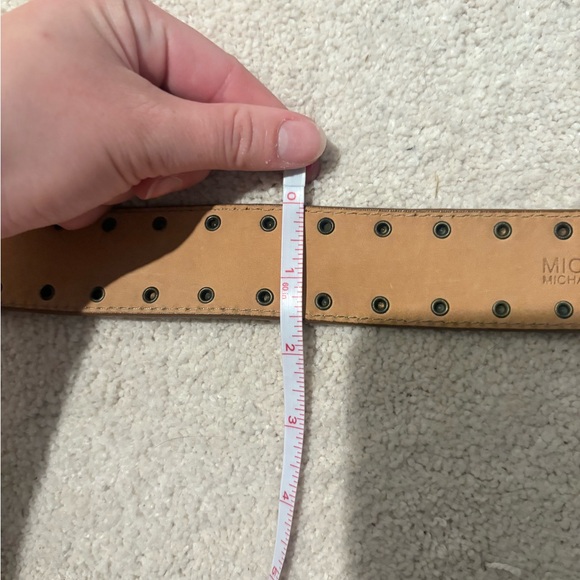 Michael Kors Tan Genuine Leather Studded Belt #62 - Picture 5 of 6